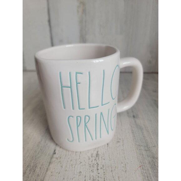 Rae Dunn hello spring white coffee mug home decor - Picture 2 of 6
